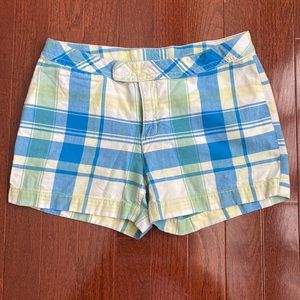 Lands’ End Girls 100% Cotton Plaid Shorts